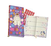 Disney Bourriquet 2026 Calendrier de poche fin avec autocollants d'organisation inclus