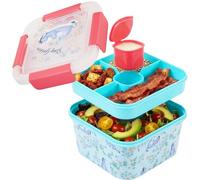 Disney Bourriquet Bento Lunch Box, 1800 ml Boite Repas avec 3 Compartiments, Conception Sans BPA et Fuite Boite a Salade avec Recipient Sauce, Micro onde Lave Vaisselle, École Travail (Multi Eeyore)