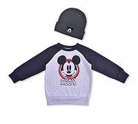 Disney Boy's Mickey Mouse Sweatshirt and Beanie, Grey, Size 7