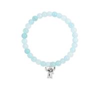 Disney Bracelet d'extension avec perles bleues clair plaqué argent, taille unique, Laiton, Pas de gemme