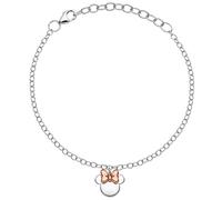 Disney Bracelet en argent, avec un central représentant Minnie, 18 cm réglable (En Miroir)
