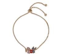 Disney Bracelet en laiton plaqué or jaune pour fille avec motif cœur d'ange tropical