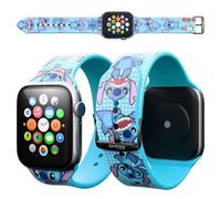 Disney Bracelet Lilo et Stitch Stuff pour Apple Watch Series 9/8/7/6/5/4/3/2/1/SE 38 mm, 40 mm, 41 mm | Cadeau Lilo and Stitch pour femme et tous les fans | Bracelets de rechange compatibles avec