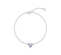 Disney Bracelet Minnie Mouse en argent sterling 925 avec pierre de naissance du mois de décembre, 17 cm avec rallonge de 2,5 cm
