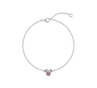 Disney Bracelet Minnie Mouse en argent sterling 925 avec pierre de naissance du mois de février, 17 cm avec rallonge de 2,5 cm