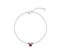 Disney Bracelet Minnie Mouse en argent sterling 925 avec pierre de naissance du mois de juillet, 17 cm avec rallonge de 2,5 cm