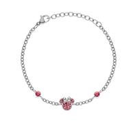 Disney Bracelet Minnie pour filles, en Acier Inoxydable, avec Cristaux de Zircone Cubique, Taille 13-18 cm, Bijoux