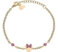 Disney Bracelet Minnie pour filles, en Acier Inoxydable, avec Cristaux de Zircone Cubique, Taille 13-18 cm, Bijoux