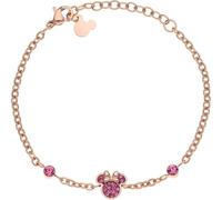 Disney Bracelet Minnie pour filles, en Acier Inoxydable, avec Cristaux de Zircone Cubique, Taille 13-18cm, Bijoux