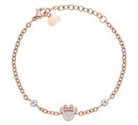 Disney Bracelet Minnie pour filles, en Acier Inoxydable, avec Cristaux de Zircone Cubique, Taille 13-18 cm, Bijoux