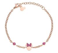 Disney Bracelet Minnie pour filles, en Acier Inoxydable, avec Cristaux de Zircone Cubique, Taille 13-18 cm, Bijoux