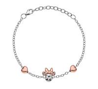 Disney Bracelet en argent, avec un central représentant Minnie, 18 cm réglable (Coeur Brillant)