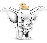 Disney Breloque Dumbo 100e anniversaire en argent sterling 925 compatible avec Pandora et autres bracelets à breloques britanniques