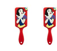 DISNEY - Brosse à Cheveux Paddle 3D Blanche Neige - Démêlante Tous Cheveux - Grand Format À Picots Souples - Accessoire Coiffure Ergonomique Silicone Pour Enfant - Produit Officiel Disney (Lot de 2)