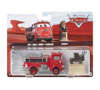 Disney Cars 2023 Mattel Lot de 2 films moulés sous pression à l'échelle 1:55 Rouge Le camion de pompiers et le monument Stanley