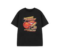Disney Cars Boys T-Shirt Graphique Noir | T-Shirt à Manches Courtes de la série Lightning McQueen Thunder Hollow | Haut à col Rond Racing 95 | Vêtements décontractés pour Enfants