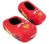Disney Cars Chaussons Garçon, Mules Peluche 3D à Enfiler, Pantoufles Enfant Lightning McQueen Semelles Antidérapantes (30/31 EU, Rouge)