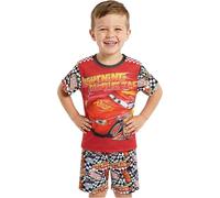 Disney Cars Ensemble Pyjama Enfant Garcon, 2 Pieces Flash McQueen T-Shirt Ras du Cou et Short Pyjama, Vêtement de Nuit Cadeau Garcon (5-6 Ans, Rouge/Multi Cars, 1 Paquet)