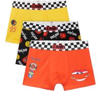 Disney Cars Flash McQueen Boxer Enfant Garcon, Lot de 3 Respirant Calecon, Ceinture Elastique sous Vêtements, Comfy Cadeau Garcon (3-4 Ans, Multi Cars)