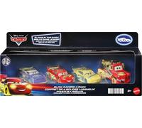 Disney Cars Glow Racers Lot de 4 Flash McQueen, Mater, Cruz Ramirez et Vinyl Toupee #76 Will Rusch