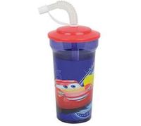FUN HOUSE 005768 gobelet avec paille CARS, Clair