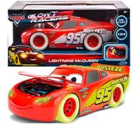Jada Toys - Voiture Flash McQueen (21 cm) de Disney Pixars Cars - Jouet pour Enfants à partir de 8 Ans - Brille dans Le Noir - Modèle de Voiture en métal - Échelle 1:24 - Rouge