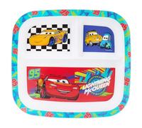 Disney Cars Lightning McQueen Assiette divisée en polypropylène pour enfant avec personnages Dinoco 3 compartiments