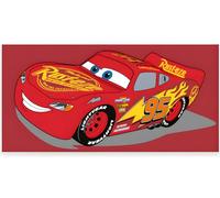 Disney Cars Lightning McQueen Serviette de Plage & de Bain 70x140 cm, 100 % Coton | Serviette Enfant Douce & Absorbante pour le Bain, la Plage & la Piscine | Rouge avec Voiture de Course McQueen