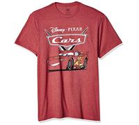 Disney Cars Lightning Mcqueen T-Shirt, Rouge chiné, S Homme