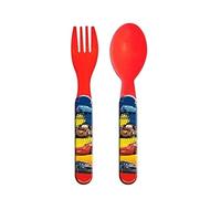 Disney Cars Lot de 2 couverts en plastique pour bébé, fourchette et cuillère à soupe