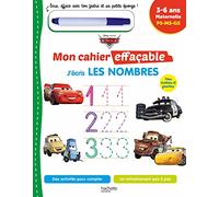 Disney - Cars Mon cahier effaçable - Je compte et j'écris les nombres (4-6 ans)