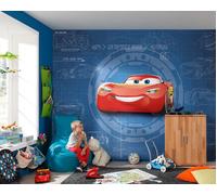 Disney Cars Papier-Peint Garçons Pièce Lightning Mcqueen 3.68x2.54cm Bleu