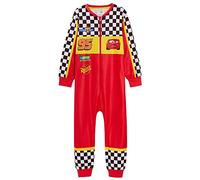 Disney Cars Pyjama en polaire tout en un pour garçon avec motif de Flash McQueen pour le pilote de voiture de course, Rouge, 7-8 ans
