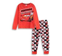 Disney Cars Pyjama Rouge à Manches Longues et Jambes Longues Flash McQueen pour garçon | Pyjama Dessin animé au Design rétro