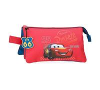 Joumma Bags, Disney Cars RD Trip, Trousse Scolaire, Trousse de Toilette, Trousse pour Enfant, fabriquée en Polyester., Rouge, Trousse Triple