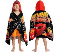 Disney Cars Serviette de Bain avec Capuche Garcon, Flash McQueen Coton Poncho de Bain Enfant, Absorbante Natation Piscine Serviette de Plage, Voyage Accessoires, Ete Cadeau Garcon (Rouge/Noir Cars)