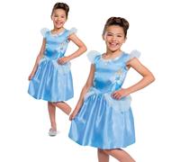 Cendrillon - Licence Officiel Disney - Déguissement pour enfant Cendrillon - Matériaux durable de qualite - Bleu et Paillettes - Taille XS (3-4 ans) - Cadeau Magique - Dès 3 ans