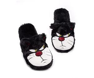 Disney Cendrillon Lucifer Pantoufles Chaussons Fluffy Cat Femmes Mesdames Noir 41-42 EU