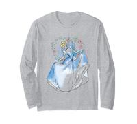 Disney Cendrillon Watercolor Dancing Portrait Manche Longue