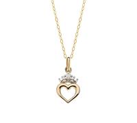 Disney CG00004TL-0.CS Collier avec pendentif fille cœur couronne 375/ or jaune