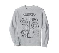 Disney Channel Hannah Montana Floral Guitar Sweatshirt, Unisexe pour adultes, Gris Chiné, M