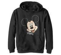 Disney Characters Mickey Big Face Boy's Pull à Capuche en Polaire Noir/Taille S, Schwarz, S
