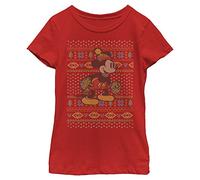 Disney Characters VTG Mickey Sweater Girl's Solid Crew Thé Rouge, Rot, 3-4 (104cm)