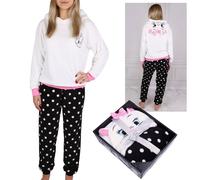 Disney Chaton Marie Pyjama chaud pour femmes, blanc et noir