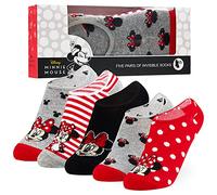 Disney Chaussette Fille, Lot de 5 Chaussettes Enfant Fille 25 30 (gris/rouge)