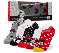 Disney Chaussette Fille, Lot de 5 Chaussettes Enfant Fille 25 30 (rouge/blanc)