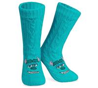 Disney Chaussettes Antidérapantes Femme Chaussettes Chaussons Femme Fourrées Fantaisie Idée Cadeau Femme Fille Ado (Turquoise Sully)