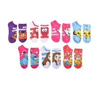 Disney Chaussettes No-Show Rose fluo 90s – Lot de 7, Taille unique Femmes