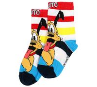 DISNEY Chaussettes 'Mickey Mouse Pluto' bleu / jaune / rouge feu / noir, Taille 23-26