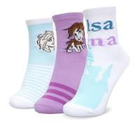 Disney Chaussettes pour fille Frozen Elsa Lot de 3 paires de chaussettes en coton fille 7116, Multicolore 1, 31-34
